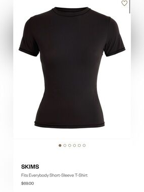 SKIMS Black Short Sleeve Crewneck Tee